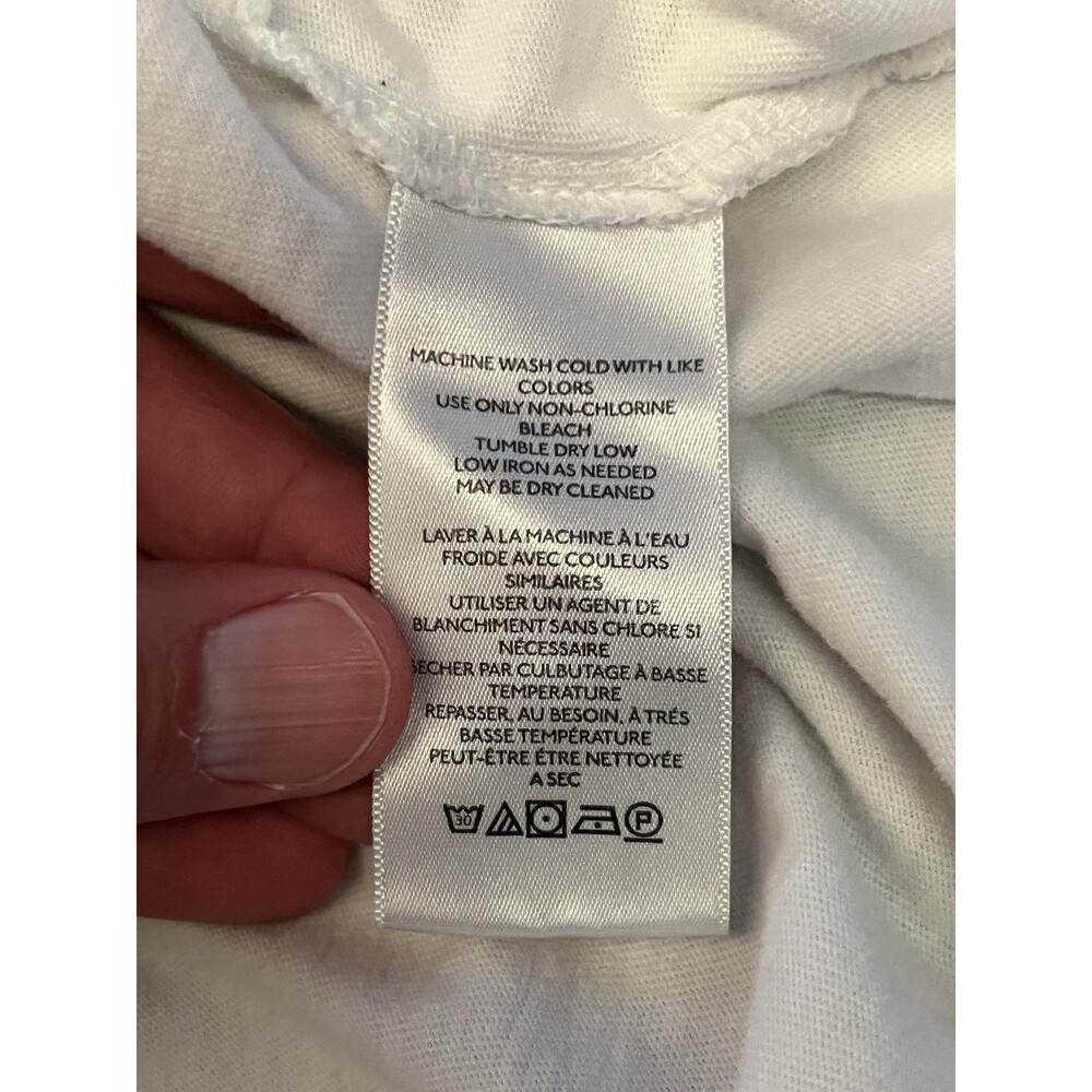 We The Free Shirt Womens XS White Scoop Neck Long Sleeve Pocket Raw Hem Top - Picture 7 of 8